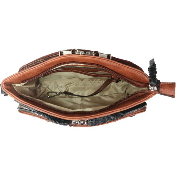 Skylar Concealed Carry Purse for Women Faux Leather Mahogany Zipper Locking Hols - Picture 7 of 7